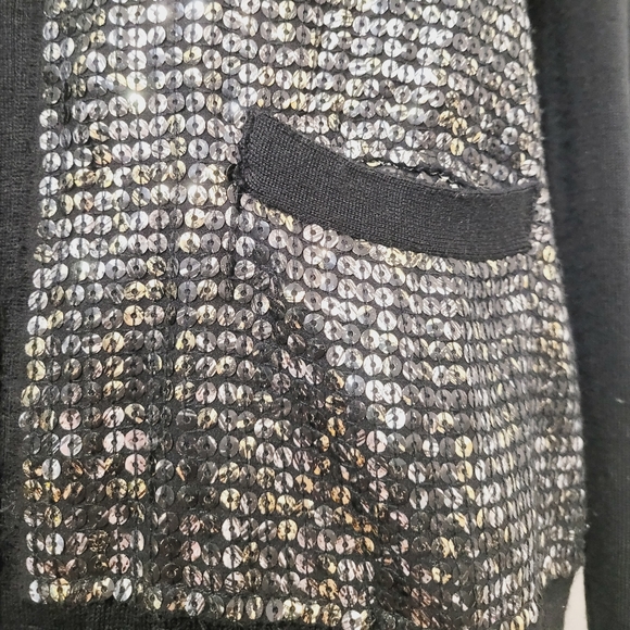 BCBG Maxazria S Merino Wool Sequin Cardigan Sweater - Picture 4 of 8